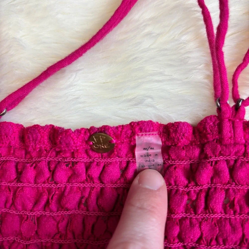 Free People Magenta Lace Peplum Camisole